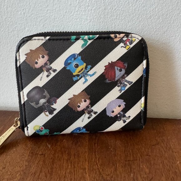 Loungefly Funko Pop Kingdom Hearts Wallet Disney Black White - Picture 2 of 6